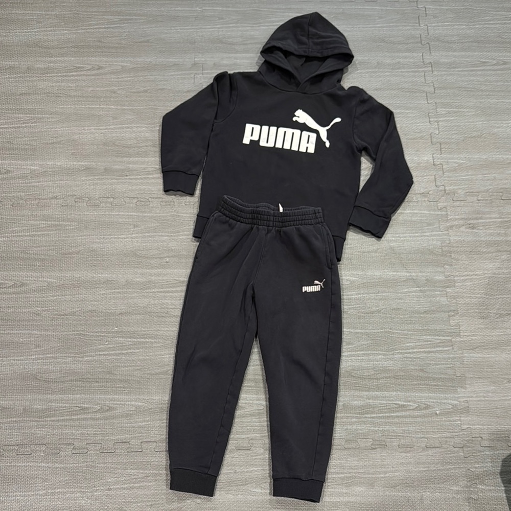 PUMA Kids Black Hoodie and Jogger 3 piece Set - Picture 2 of 6